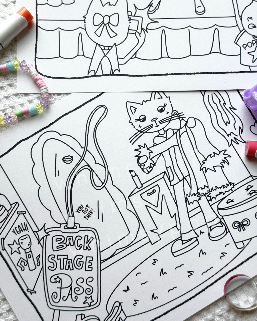 DIGITAL DOWNLOAD • WHIMSY POPTANA COLORING PAGES