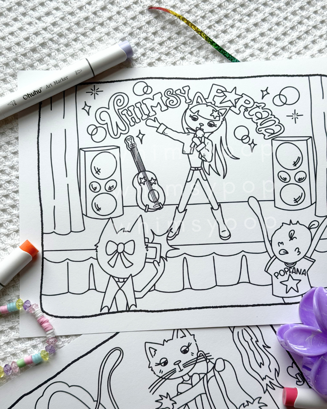 DIGITAL DOWNLOAD • WHIMSY POPTANA COLORING PAGES